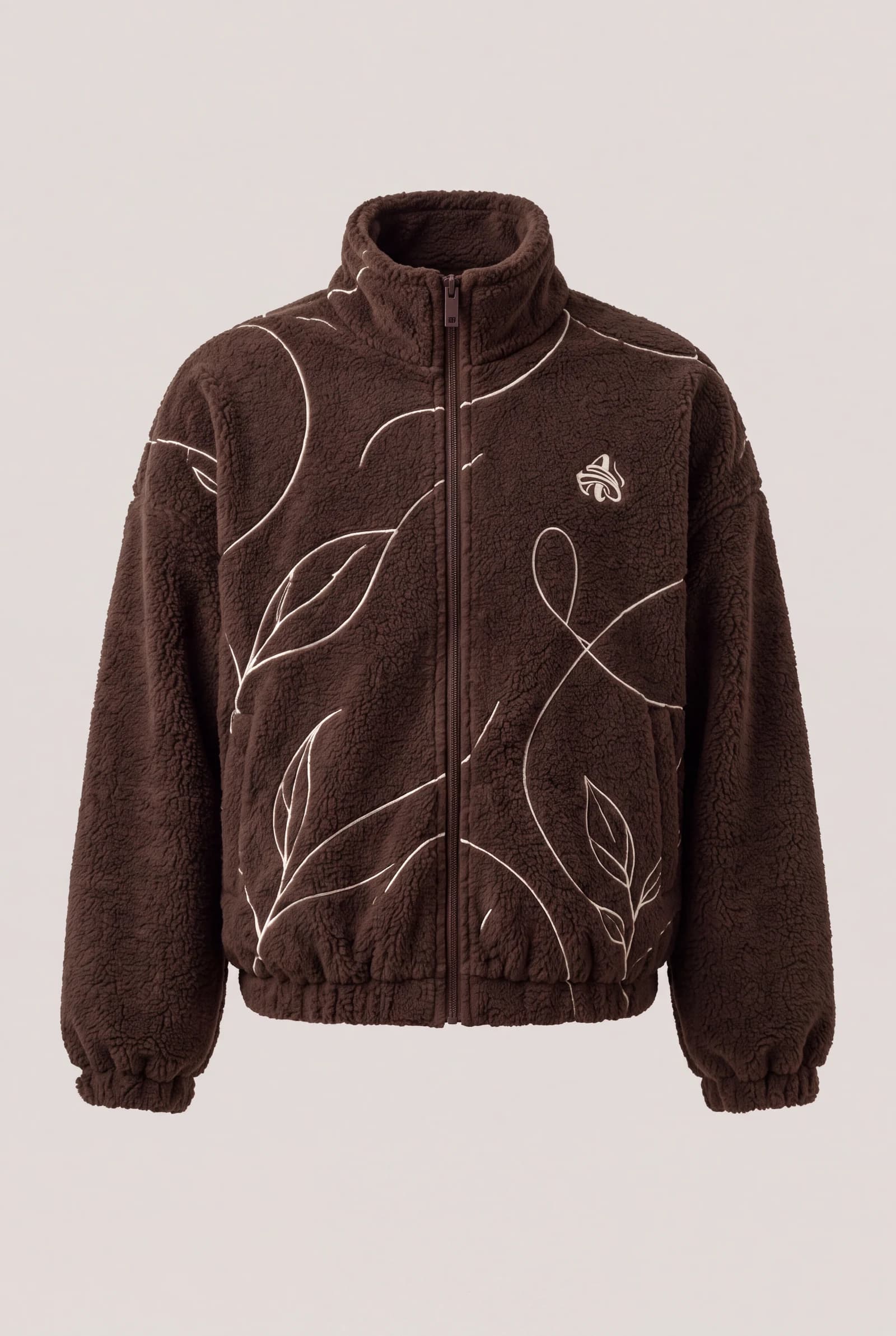 Line Fleece Jacket — Chocolate / Ivory, image 3
